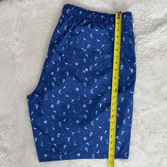 ST JOHN’S BAY ,Size 2XL,Blue Patterned Men's Swim Shorts - Picture 15 of 17